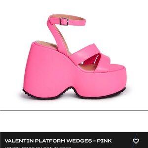 Neon Pink DollsKill platform heels, size 5.5 , comfy — BRAND NEW